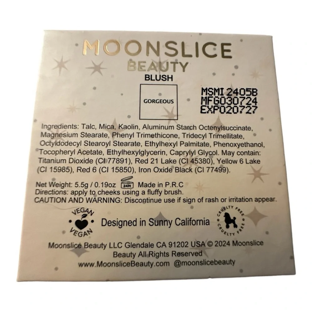 Moonslice Beauty blush ‘Gorgeous’ NWOB single color powder Women’s makeup